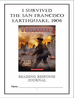cover image of I Survived the San Francisco Earthquake, 1906 (Tarshis) Novel Study / Reading Comprehension Journal